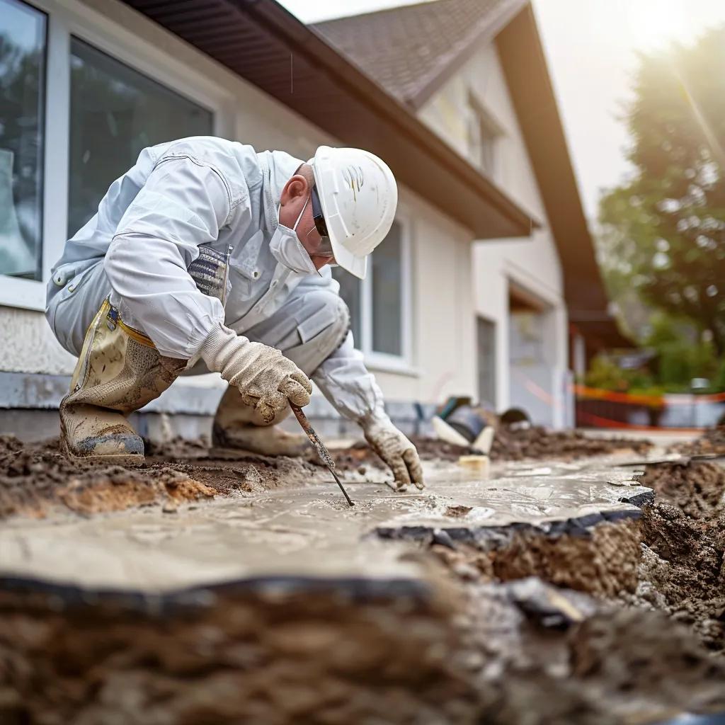 Foundation inspection with waterproofing materials highlighting the importance of foundation repair